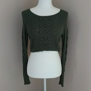 Moda International Green midriff sweater crop top
